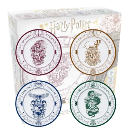 Comprar Set de 4 Platos Harry Potter Casas de Hogwarts barato al mejor