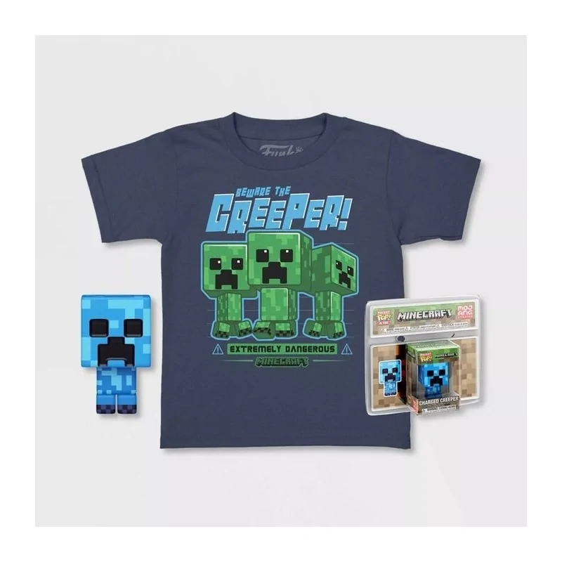 Comprar Pop&Tee Minecraft Charger Creeper Funko+Camiseta barato al mej