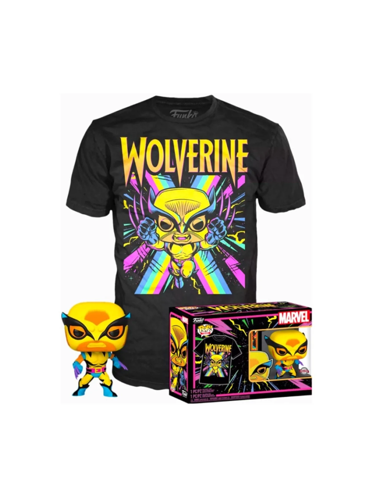 Comprar Set Funko POP! & Tee Marvel Wolverine Black Light L barato al 