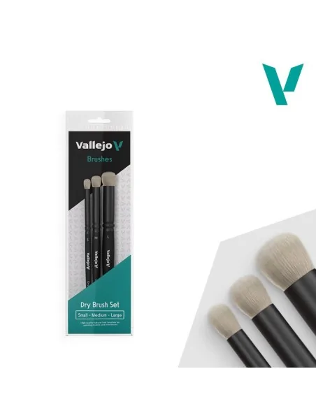 Comprar Vallejo Dry Brush Set - Pelo Sintetico (Size Small-Medium-Larg