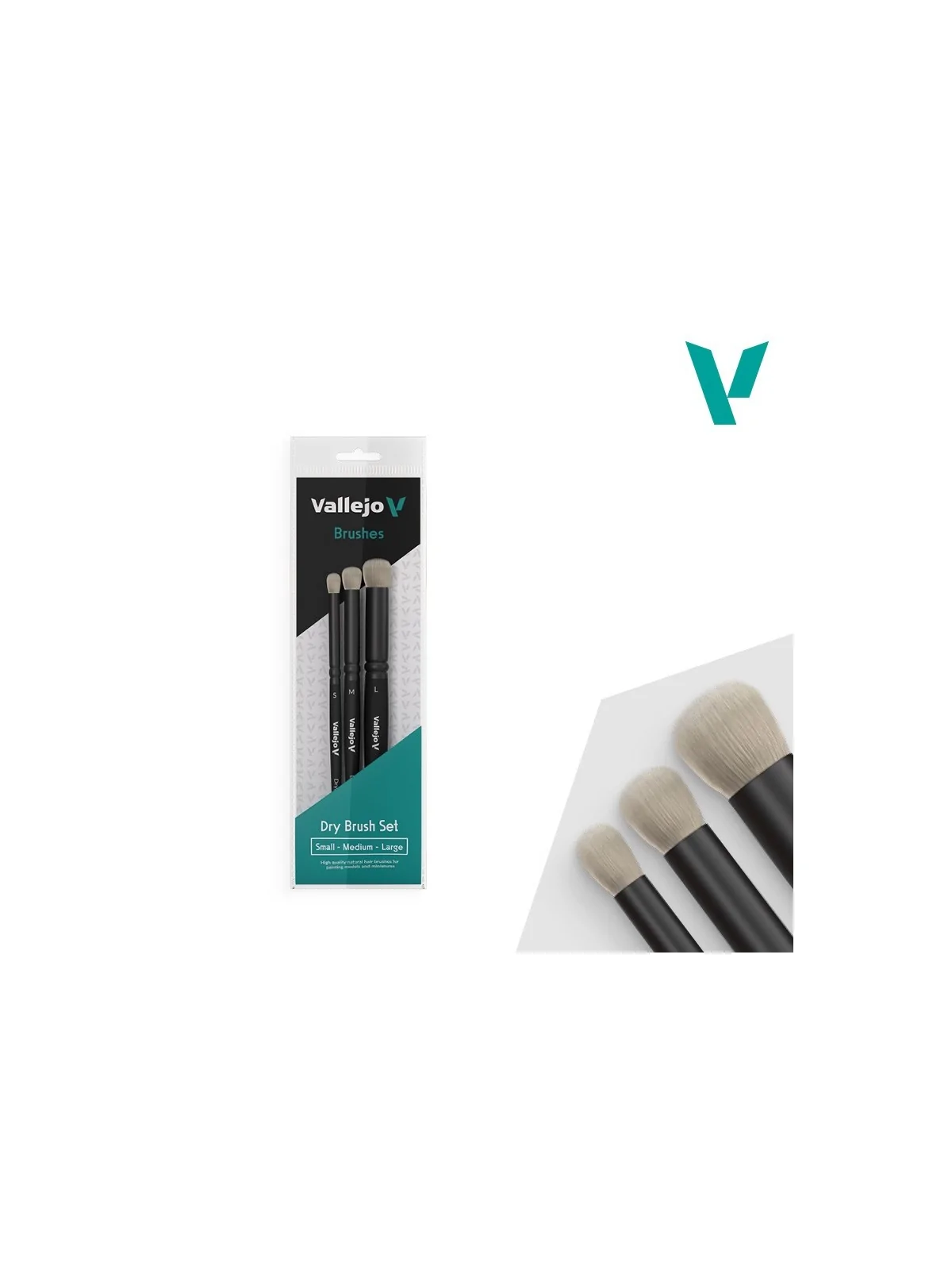 Comprar Vallejo Dry Brush Set - Pelo Sintetico (Size Small-Medium-Larg