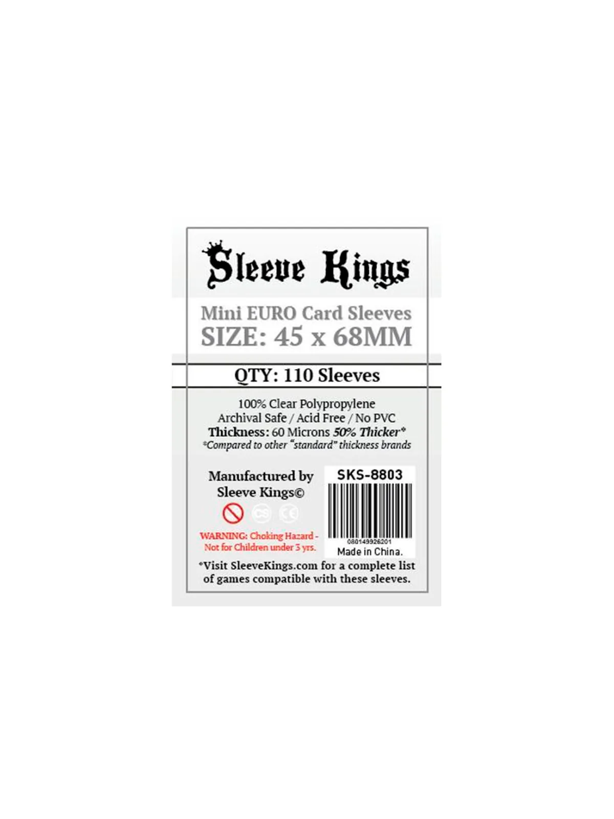 Comprar [8803] Sleeve Kings Mini Euro Card Sleeves (45x68mm) barato al
