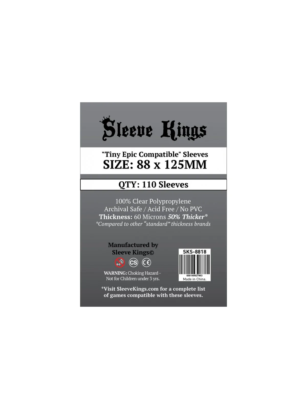 Comprar [8818] Sleeve Kings Tiny Epic Compatible Sleeves (88x125mm) ba