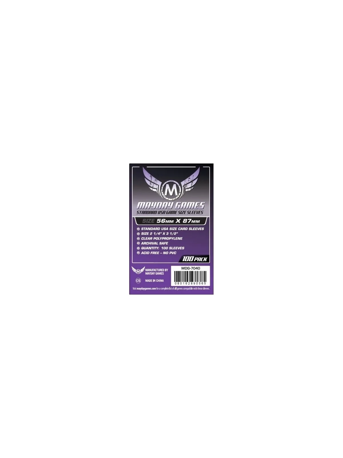 Comprar [7040] Mayday Games Standard USA Game Size Sleeves Purple (Pac