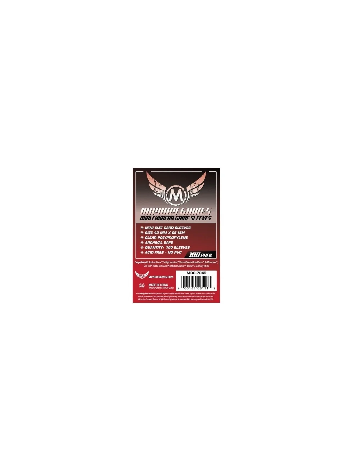 Comprar [7045] Mayday Games Mini Chimera Game Sleeves Red (Pack of 100