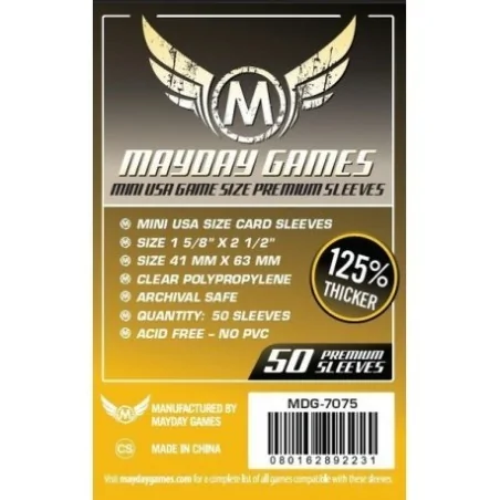 Comprar [7075] Mayday Games Premium Mini USA Sleeves Dark Yellow (Pack