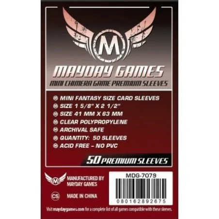 Comprar [7079] Mayday Games Premium Mini Chimera Game Sleeves Dark Red