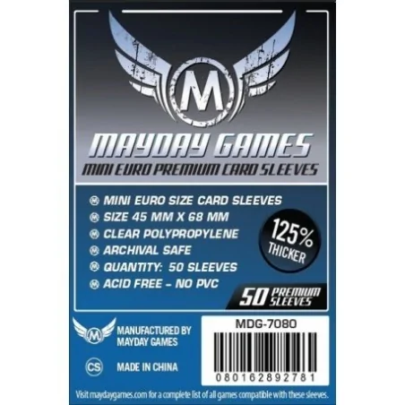 Comprar [7080] Mayday Games Premium Mini Euro Card Sleeves Dark Blue (