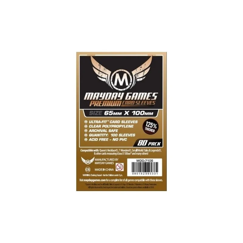 [7106] Mayday Games Premium Magnum Copper Sleeves 7 Wonders (Pack of 80) (65x100mm)