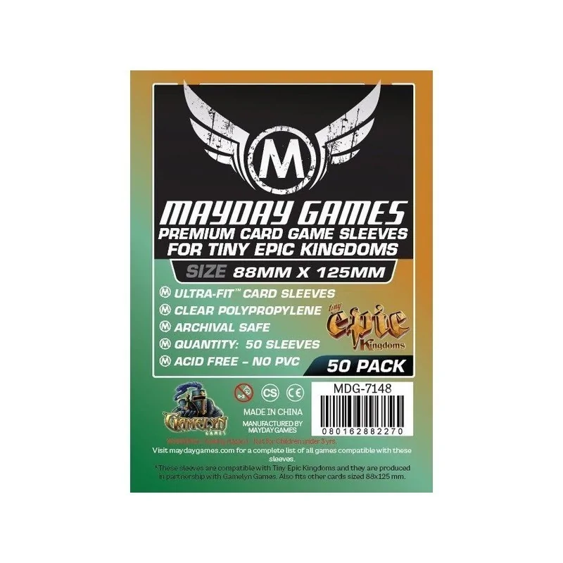 [7148] Mayday Games Premium Custom Tiny Epic Kingdoms Sleeves (Pack of 50) (88x125mm)