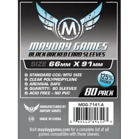 Comprar [7141A] Mayday Games Card Game Sleeves Black Backed (Pack of 8