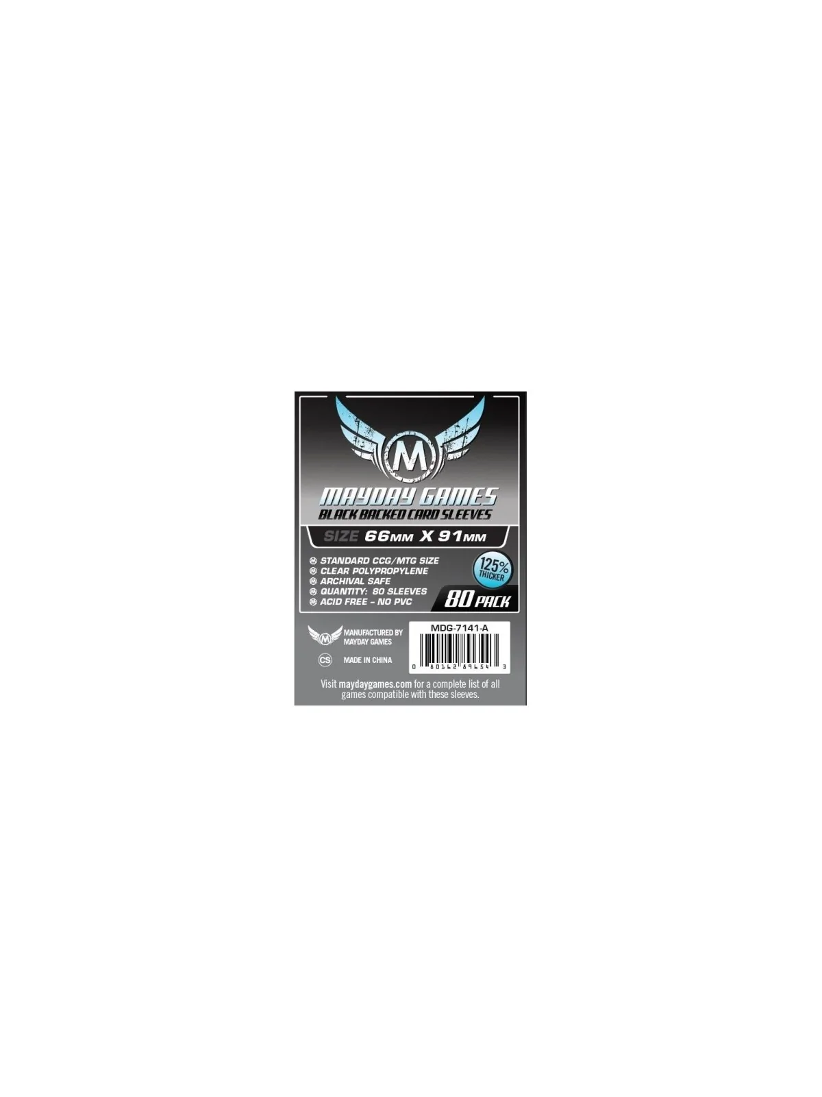 Compra [7141A] Mayday Games Card Game Sleeves Black Backed (Pack of 80