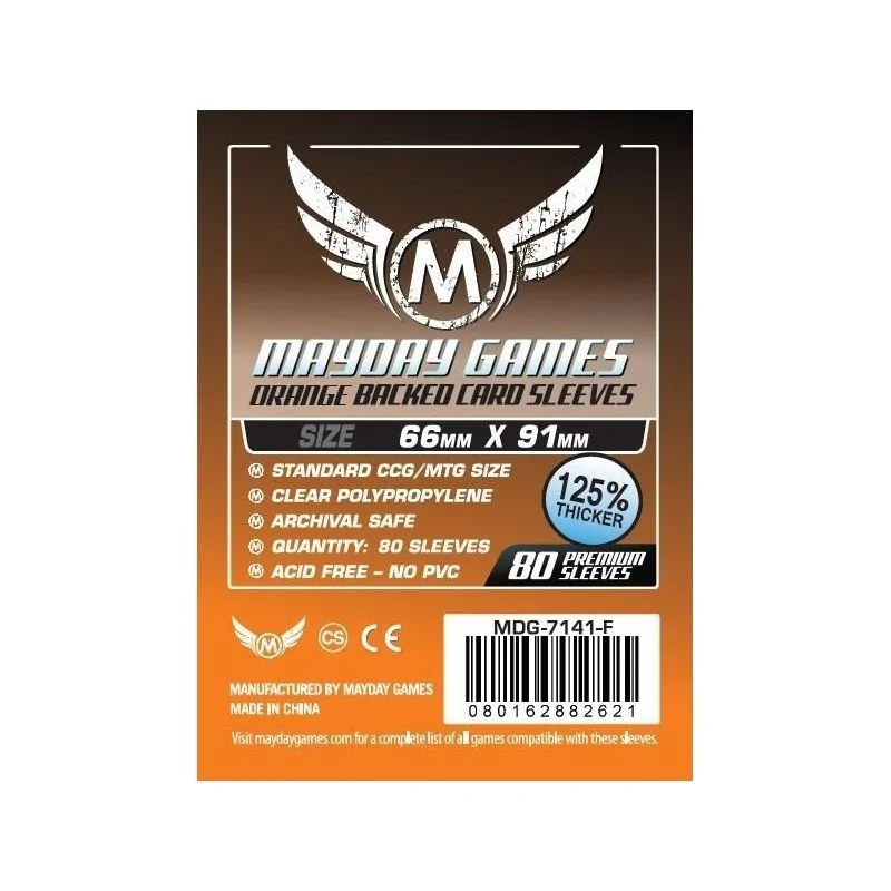 Comprar [7141F] Mayday Games Card Game Sleeves Orange Backed (Pack of 