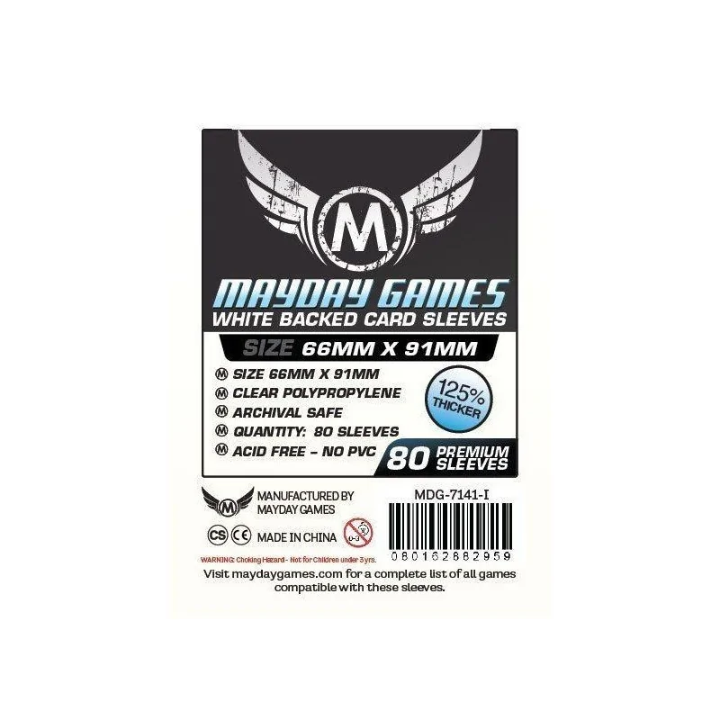 Comprar [7141I] Mayday Games Card Game Sleeves White Backed (Pack of 8