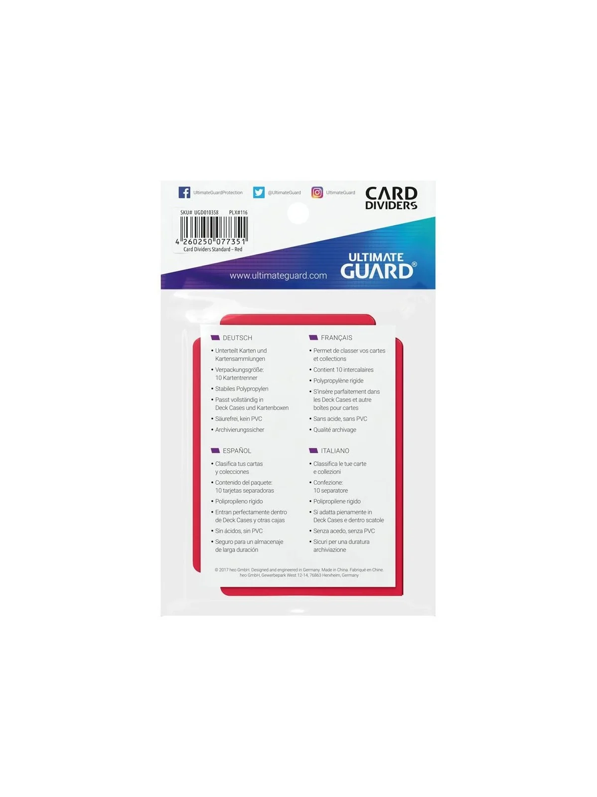 Compra Ultimate Guard Card Dividers Tarjetas Separadoras para Cartas T