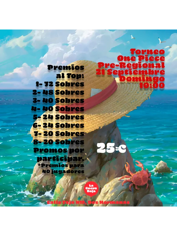 Compra Torneo One Piece Pre-Regional - 21 Septiembre de  al mejor prec