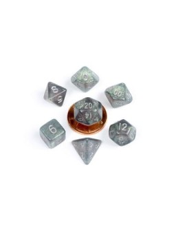 FanRoll Mini Pack de Dados Stardust Gray with Silver Numbers de FanRoll en Dados | La Cueva Roja