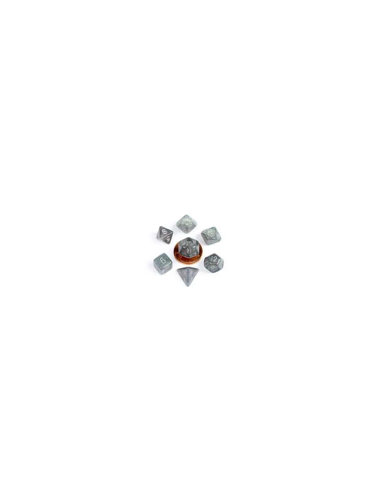 Compra FanRoll Mini Pack de Dados Stardust Gray with Silver Numbers de
