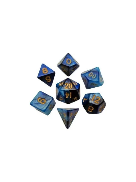 Compra FanRoll Mini Pack de Dados Blue/Light Blue with Gold Numbers de