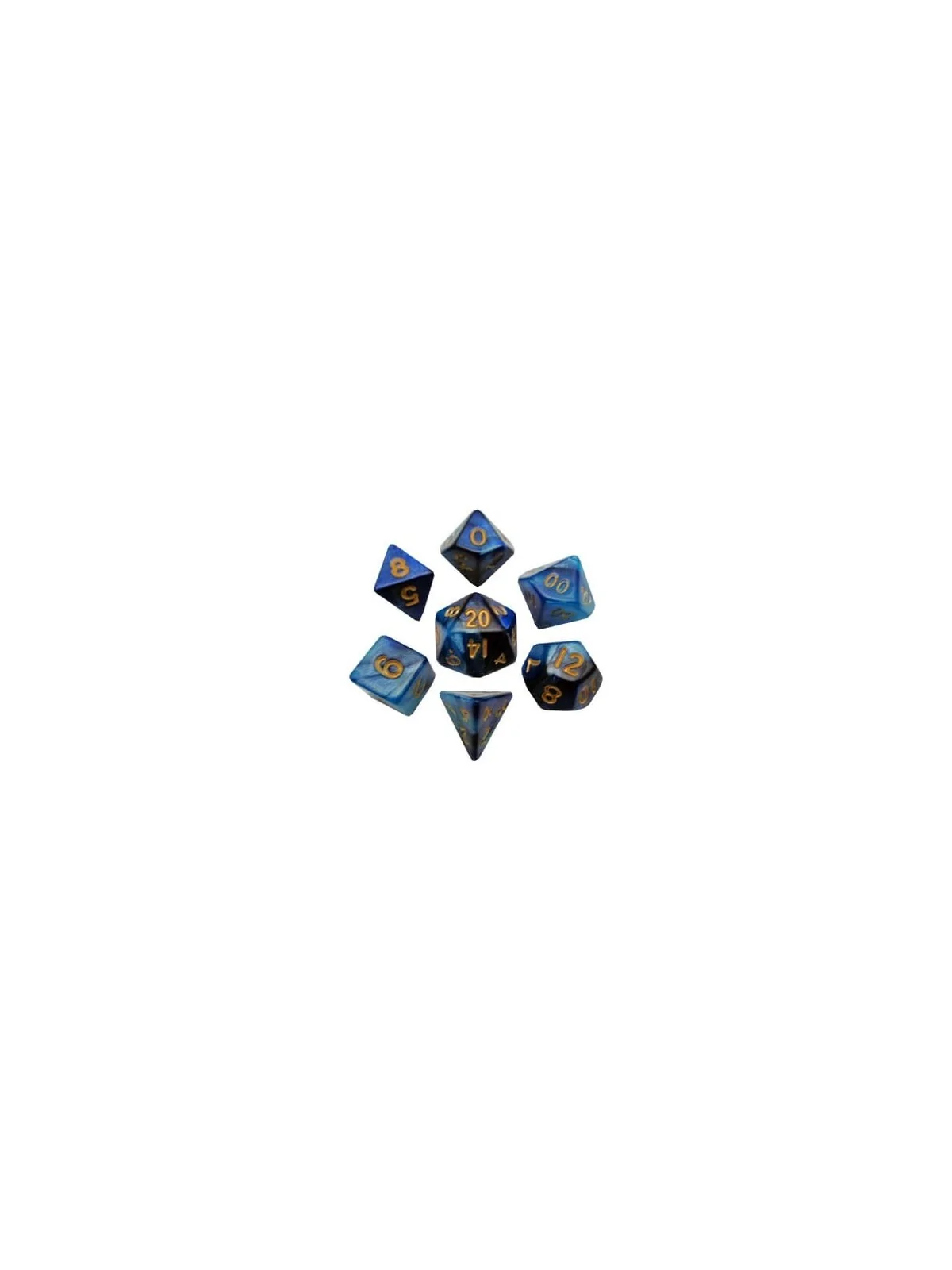 Compra FanRoll Mini Pack de Dados Blue/Light Blue with Gold Numbers de