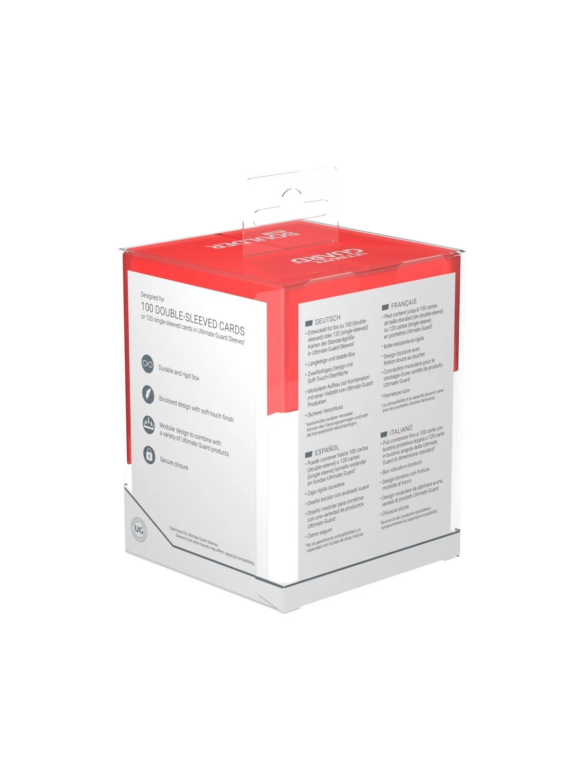 Compra Ultimate Guard Boulder Deck Case 100+ SYNERGY Rojo/Blanco de Ul