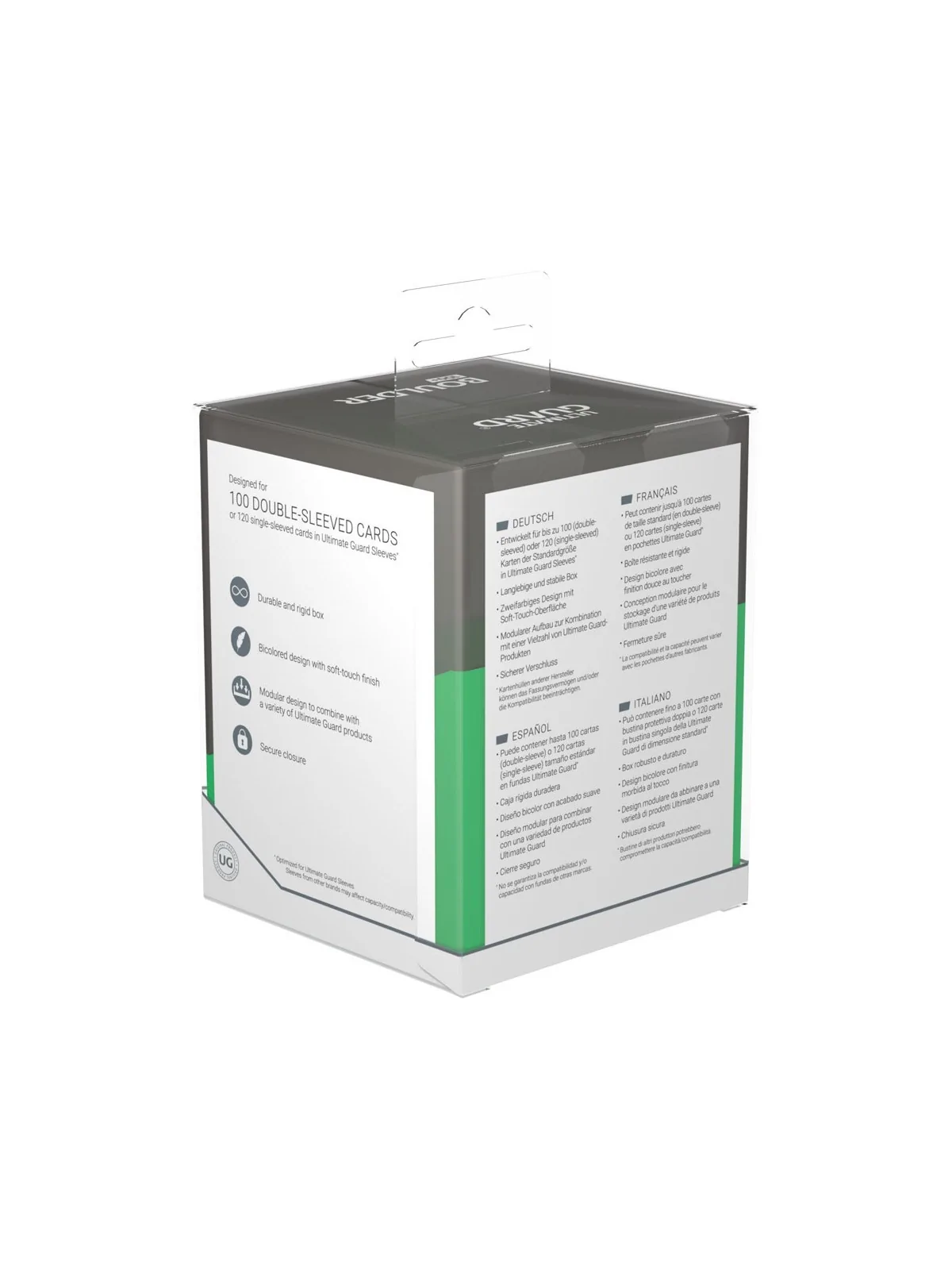 Compra Ultimate Guard Boulder Deck Case 100+ SYNERGY Negro/Verde de Ul