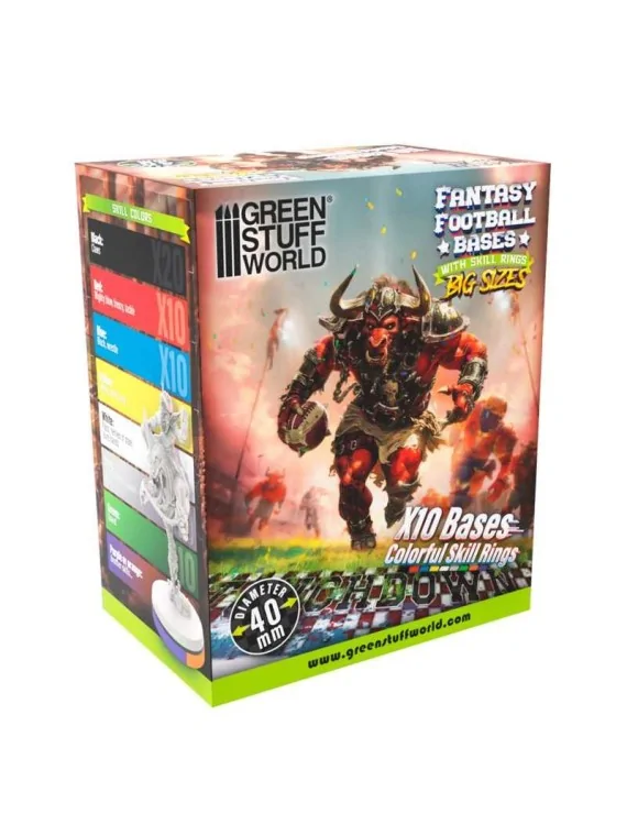 Compra Peanas Compatibles Blood Bowl 40mm con Skill Rings de Green Stu