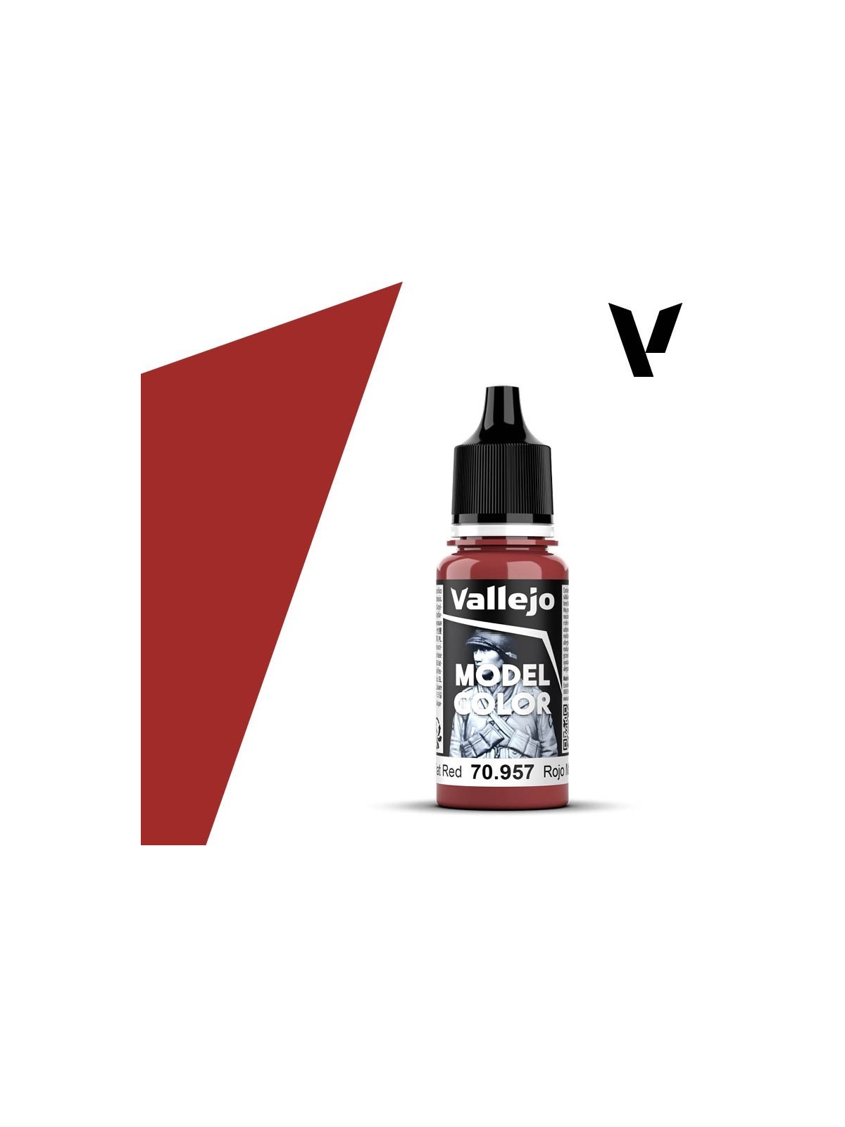Rojo Mate Model Color Vallejo 18 ml (70957) de Vallejo en Model Color | La Cueva Roja