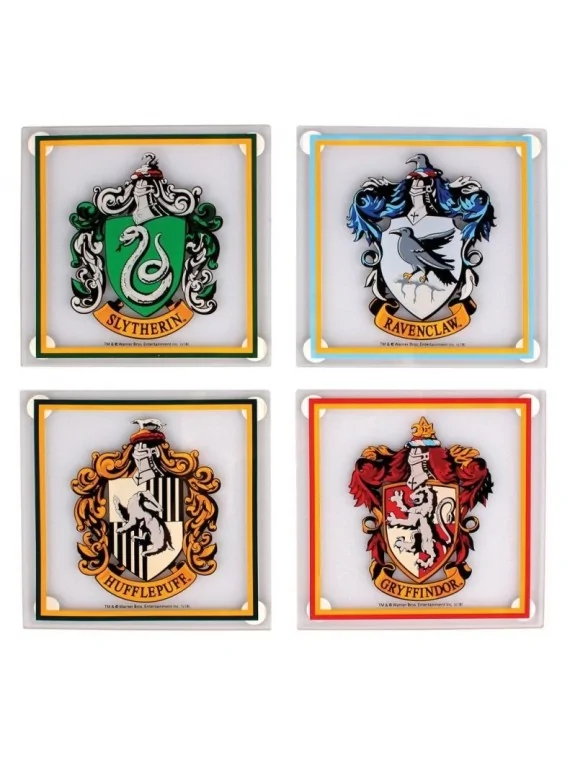 Compra Set de 4 Posavasos Casas Hogwarts Harry Potter de Half moon bay