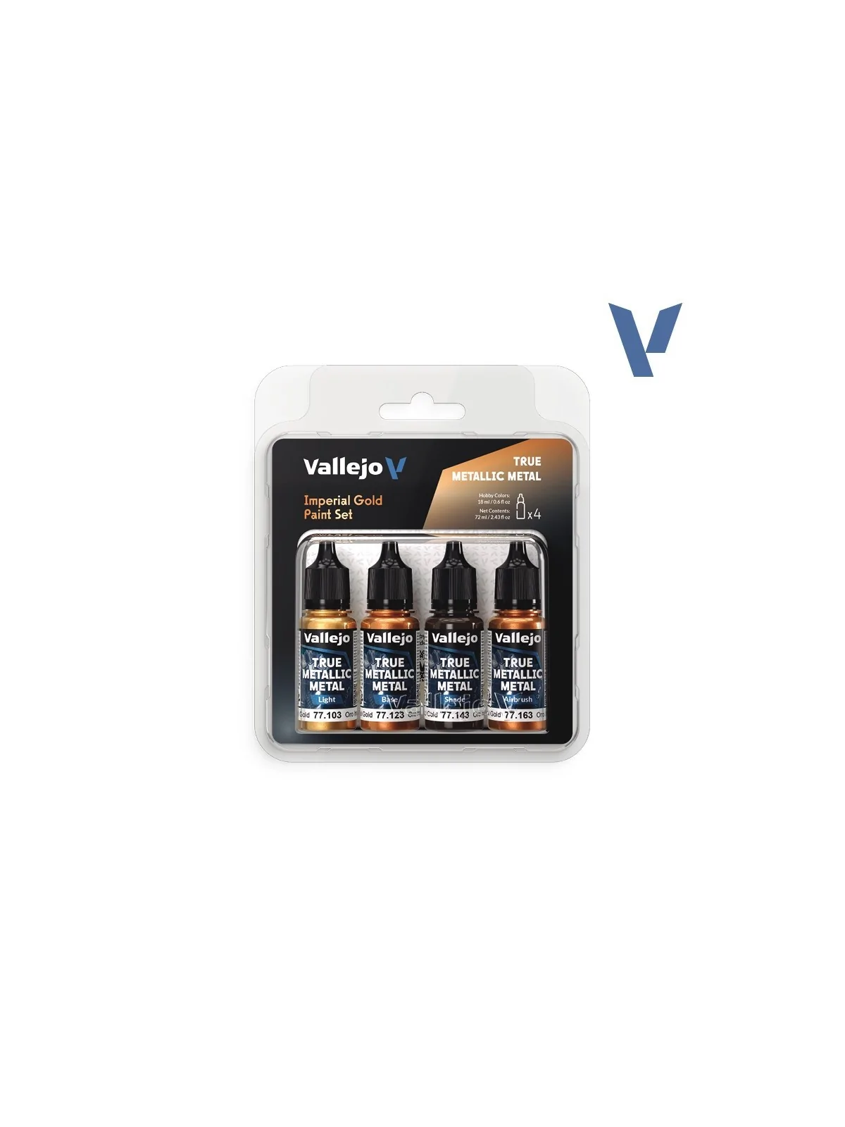 Compra Set 4 Colores Oro Imperial True Metallic Metal Vallejo 18ml (77