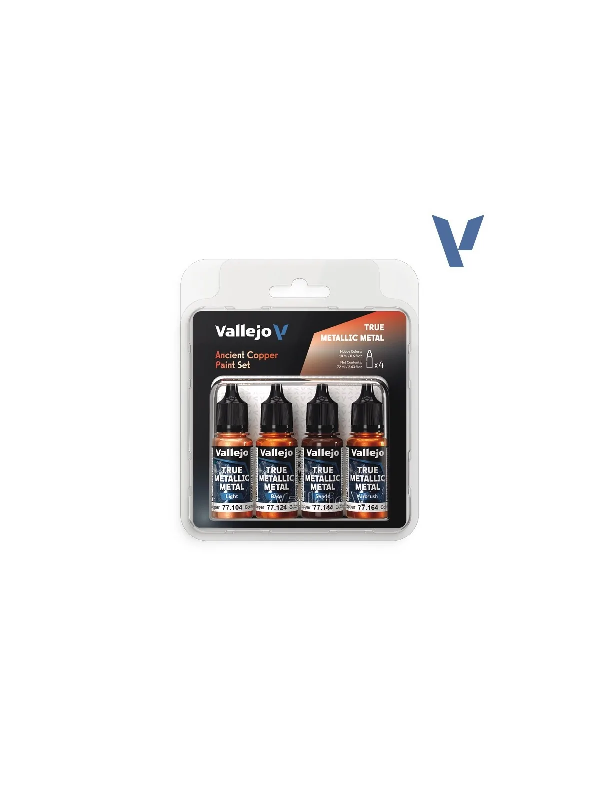 Compra Set 4 Colores Cobre Antiguo True Metallic Metal Vallejo 18ml (7