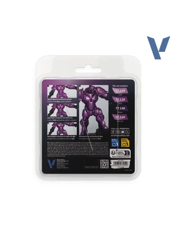 Compra Set 4 Colores Púrpura Amatista True Metallic Metal Vallejo 18ml