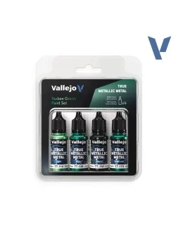 Compra Set 4 Colores Verde Sombrío True Metallic Metal Vallejo 18ml (7