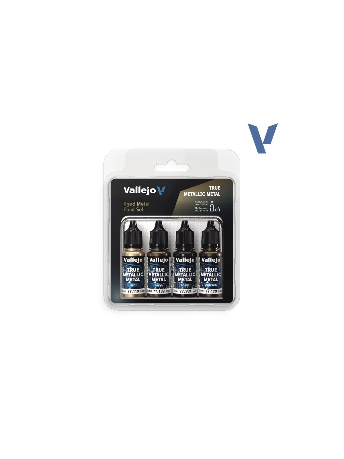 Compra Set 4 Colores Metal Envejecido True Metallic Metal Vallejo 18ml