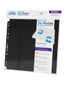 Compra Ultimate Guard 24-Pocket QuadRow Pages Side-Loading Negro (10) 