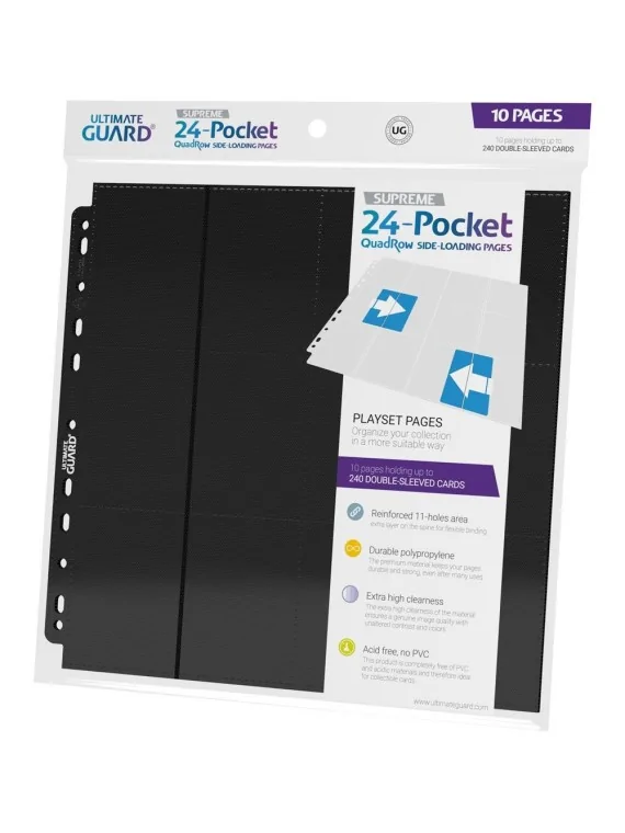 Compra Ultimate Guard 24-Pocket QuadRow Pages Side-Loading Negro (10) 