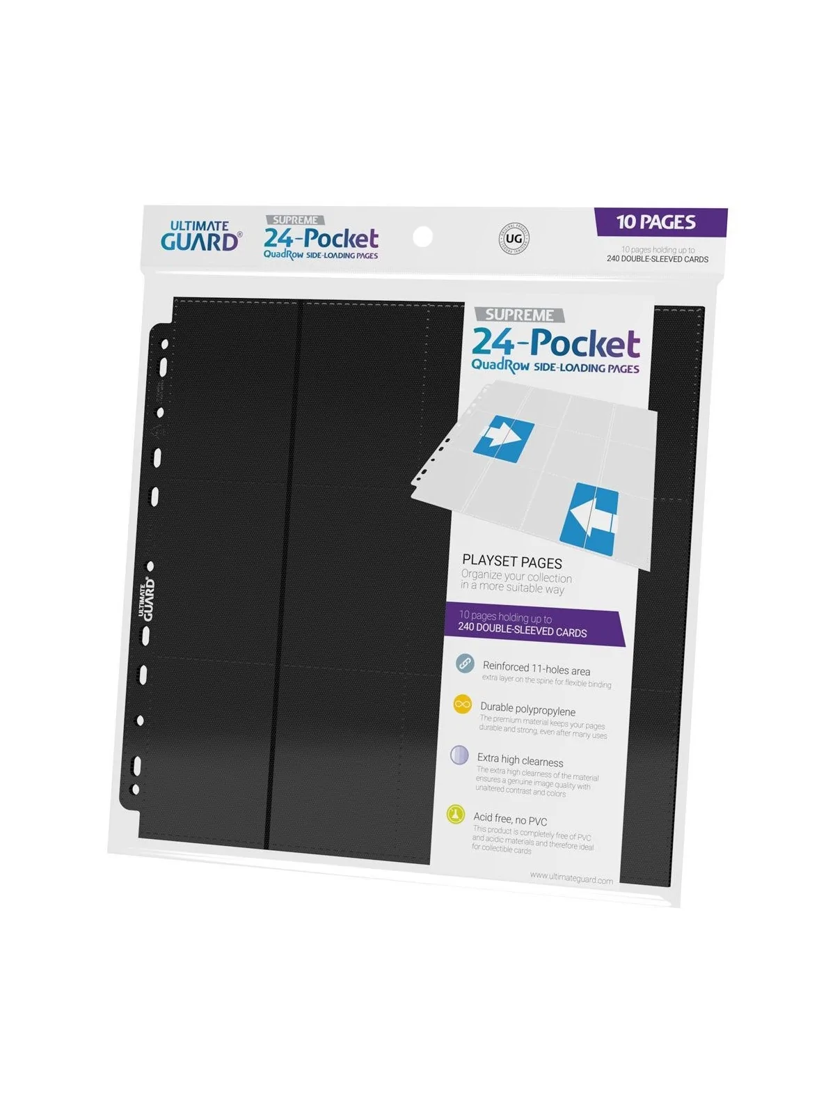 Compra Ultimate Guard 24-Pocket QuadRow Pages Side-Loading Negro (10) 