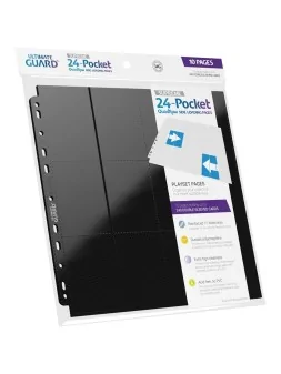 Compra Ultimate Guard 24-Pocket QuadRow Pages Side-Loading Negro (10) 