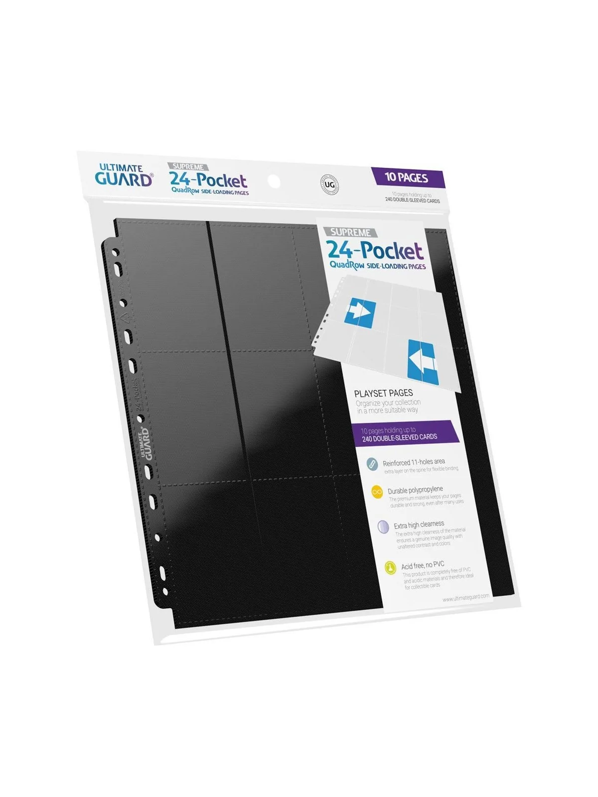 Compra Ultimate Guard 24-Pocket QuadRow Pages Side-Loading Negro (10) 