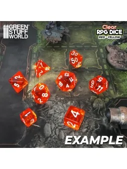 Compra 36 Dados D6 12mm: Rojo/Amarillo Transparente de Green Stuff Wor