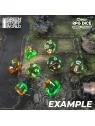 Compra 36 Dados D6 12mm: Naranja/Verde Transparente de Green Stuff Wor
