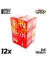 Compra 12 Dados D6 16mm: Rojo/Amarillo Transparente de Green Stuff Wor