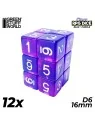 Compra 12 Dados D6 16mm: Azul/Lila Transparente de Green Stuff World a