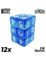 Compra 12 Dados D6 16mm: Azul/Turquesa Transparente de Green Stuff Wor