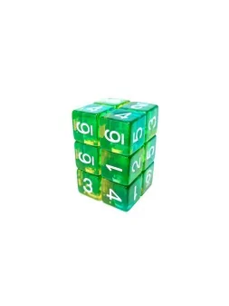 Compra 12 Dados D6 16mm: Azul/Turquesa Transparente de Green Stuff Wor