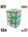Compra 12 Dados D6 16mm: Naranja/Verde Transparente de Green Stuff Wor