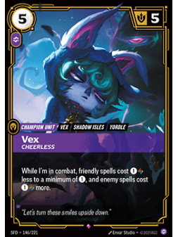Vex, Cheerless de Riftbound en 02 - Spiritforged | La Cueva Roja