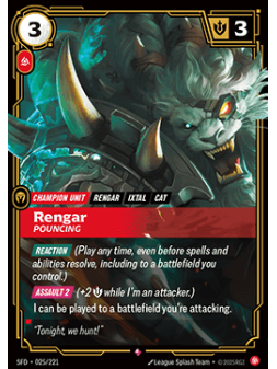 Rengar, Pouncing de Riftbound en 02 - Spiritforged | La Cueva Roja