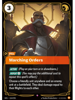 Marching Orders de Riftbound en 02 - Spiritforged | La Cueva Roja