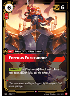 Ferrous Forerunner de Riftbound en 02 - Spiritforged | La Cueva Roja